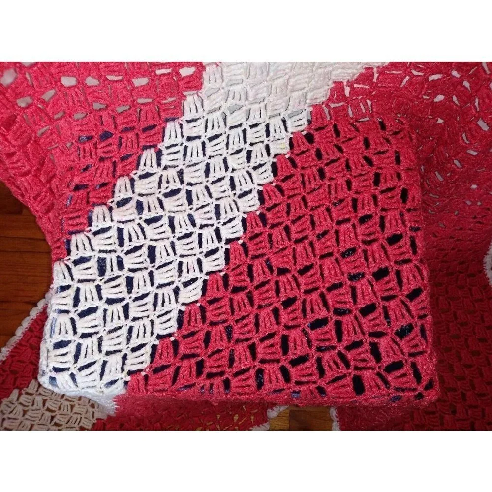 Afghan Throw Salmon pink Ivory 73.5